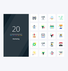 20 Marketing Flat Color Icon For Presentation