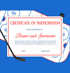 Certificate Participation In Hockey Competition