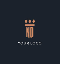 No Logo Initial With Pillar Icon Design Luxury