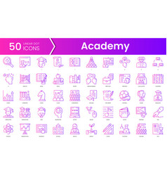 Set Of Academy Icons Gradient Style Icon Bundle