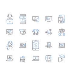 Telecommunications Provider Line Icons Collection