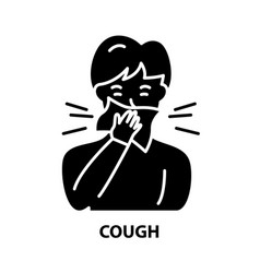 Cough Icon Black Sign With Editable