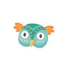 Owl Bird With Big Eyes Beak And Ears Isolated Face