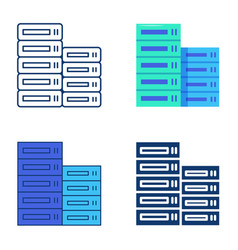 Server Data Storage Icon Set