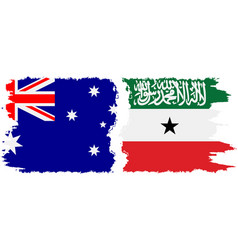 Somaliland And Australia Grunge Flags Connection