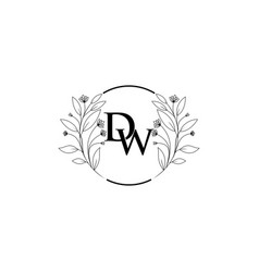 Floral Letter D And W Logo Icon Luxury Alphabet