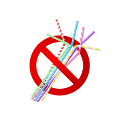 Forbidden Plastic Straw Prohibition Sign