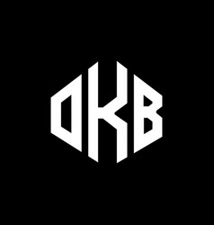 Okb Letter Logo Design With Polygon Shape