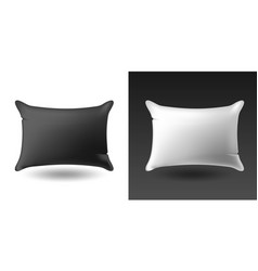 Set White And Black Pillows Realistic Mock Up