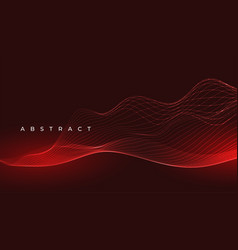 3d Red Glowing Wave Lines Abstract Background