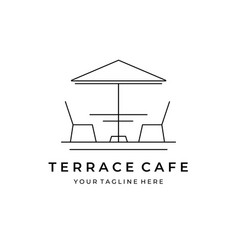 Terrace Cafe Line Art Logo Design