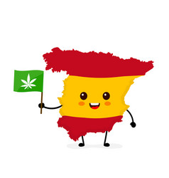 Cute Funny Smiling Happy Spain Map