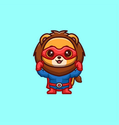 Lion Super Hero Cute Creative Kawaii Cartoon