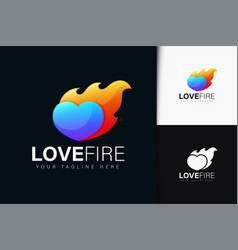 Love Fire Logo Design With Gradient