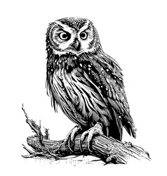 Owl Bird Hand Drawn Sketch