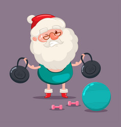 Santa Claus Doing Fitness And Sport Cartoon