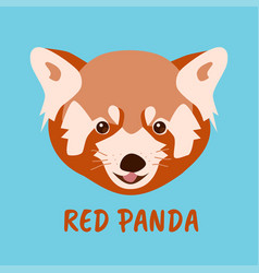 Cute Red Panda Muzzle On Blue Background