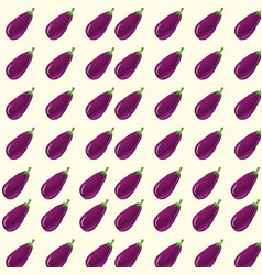 Eggplants Seamless Pattern On Off White Background