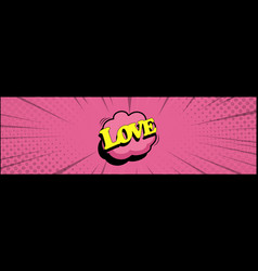 Comic Zoom Inscription Love On A Colored