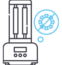 Desinfection Robot Line Icon Outline Symbol