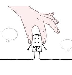 Big Human Hands Covering Ears A Cartoon Man