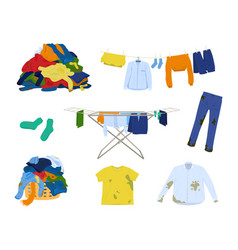 Laundry Clothes Flat Icons