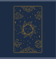 Tarot Aesthetic Card With Sun Occult Design