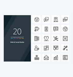 20 Web And Social Media Outline Icon