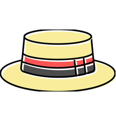 Boater Hat Cap Color Icon