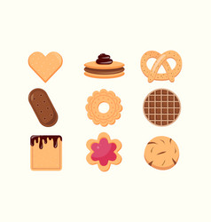 Cookie And Biscuit Icon Collection Isolated