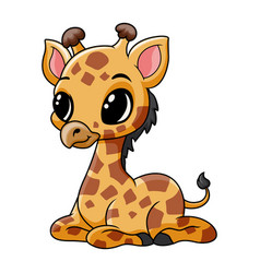 Cute Funny Baby Giraffe Sitting