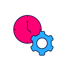 Filled Outline Time Management Icon Isolated On