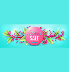 Spring Big Sale Poster With Flowering Branches