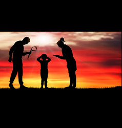 Child Abuse Silhouette Parents Scold