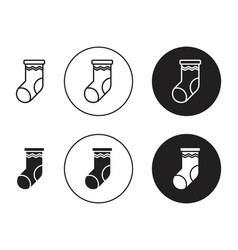 Christmas Stocking Icon Set Holiday Gift Sock