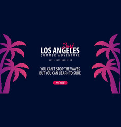 Los Angeles Surfing Graphic With Palms Surf Club