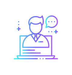 Online Consultant Business People Icon With Blue