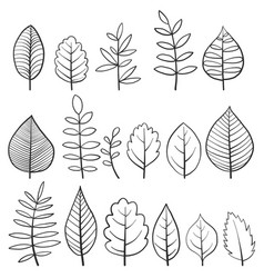 Set Of Doodle Tree Leaves