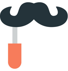 Fake Mustache With Handle In Minimal Style