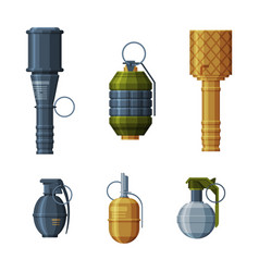 Grenade And Shell As Explosive Weapon Set