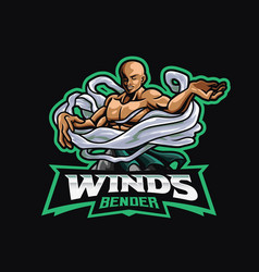 Man With Wind Power Mascot Logo Design