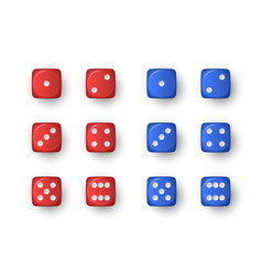 3d Realistic Red And Blue Game Dice Icon