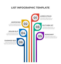 6 Points List Step Diagram Infographic Element