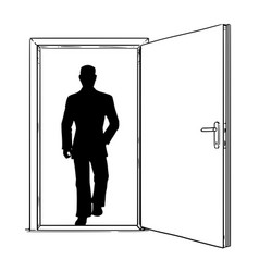 Cartoon open modern door Royalty Free Vector Image