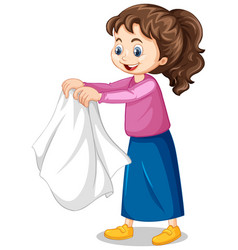 Girl Taking Off Her Coat Cartoon Character