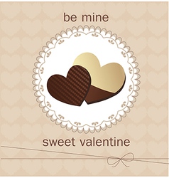 Valentines day card with chocolate vector