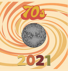 70s Dance Background With Text And Disco Ball