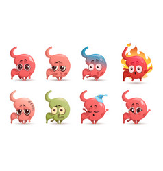 Cute Stomach Character With Different Emotions