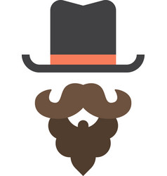 Fake Mustache And Top Hat In Minimal Style