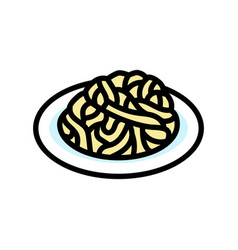 Fettuccine Alfredo Italian Cuisine Color Icon